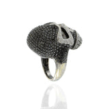 18KT Black and White Diamond Skull Ring