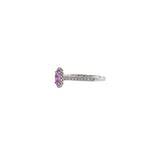 18KT White Gold Pink Sapphire and Diamond Ring