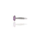 18KT White Gold Pink Sapphire and Diamond Ring