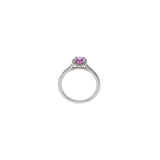 18KT White Gold Pink Sapphire and Diamond Ring