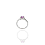 18KT White Gold Pink Sapphire and Diamond Ring