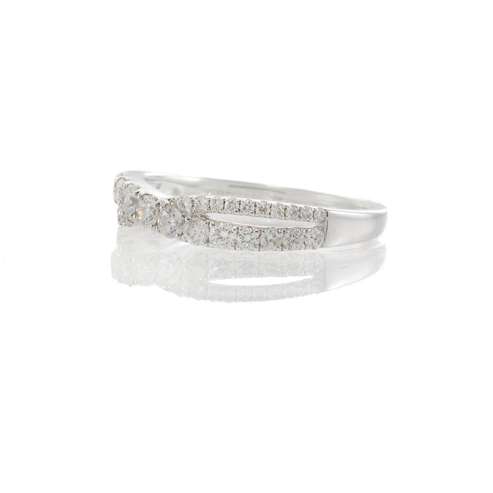 18KT White Gold 0.58CT Crossover Diamond Band