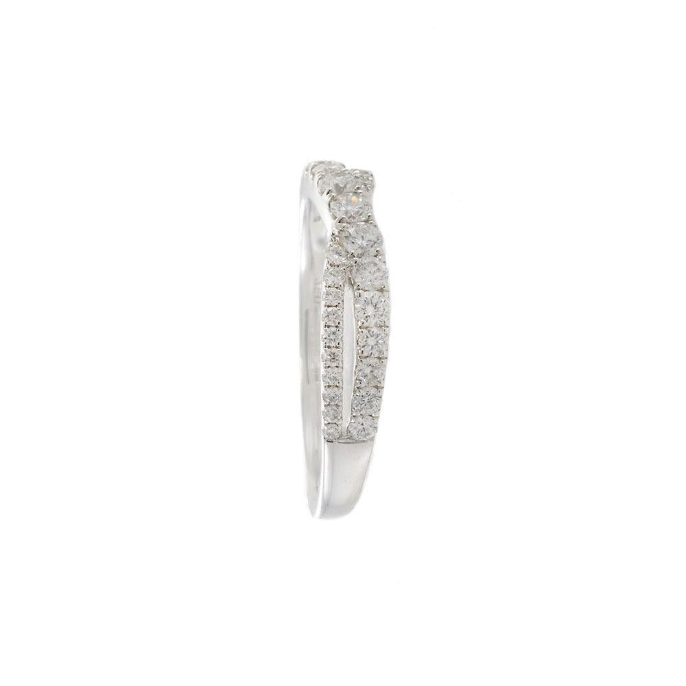 18KT White Gold 0.58CT Crossover Diamond Band