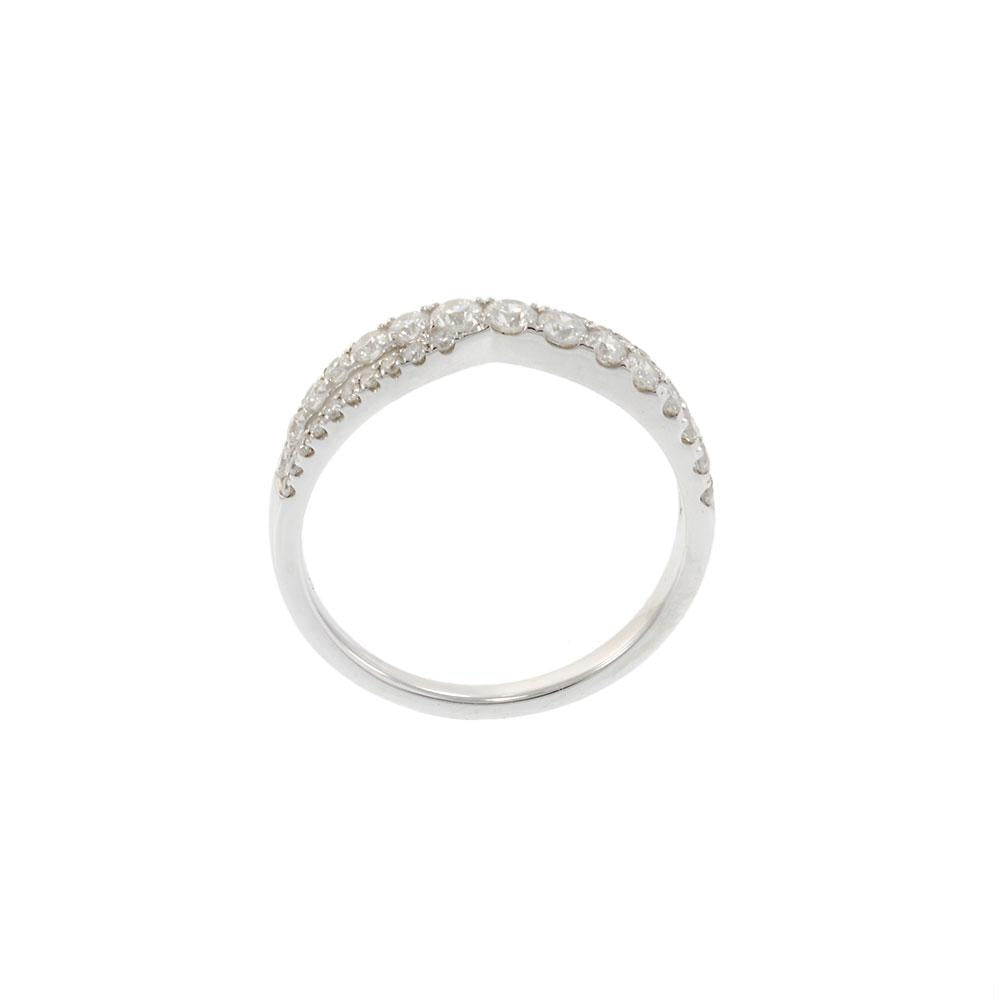 18KT White Gold 0.58CT Crossover Diamond Band