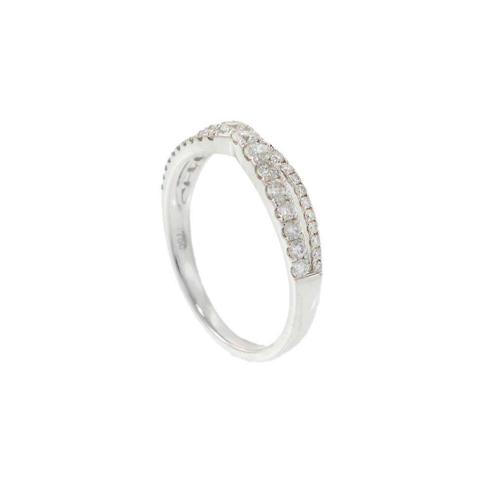 18KT White Gold 0.58CT Crossover Diamond Band