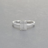 18KT White Gold Rectangular Cluster Diamond Ring