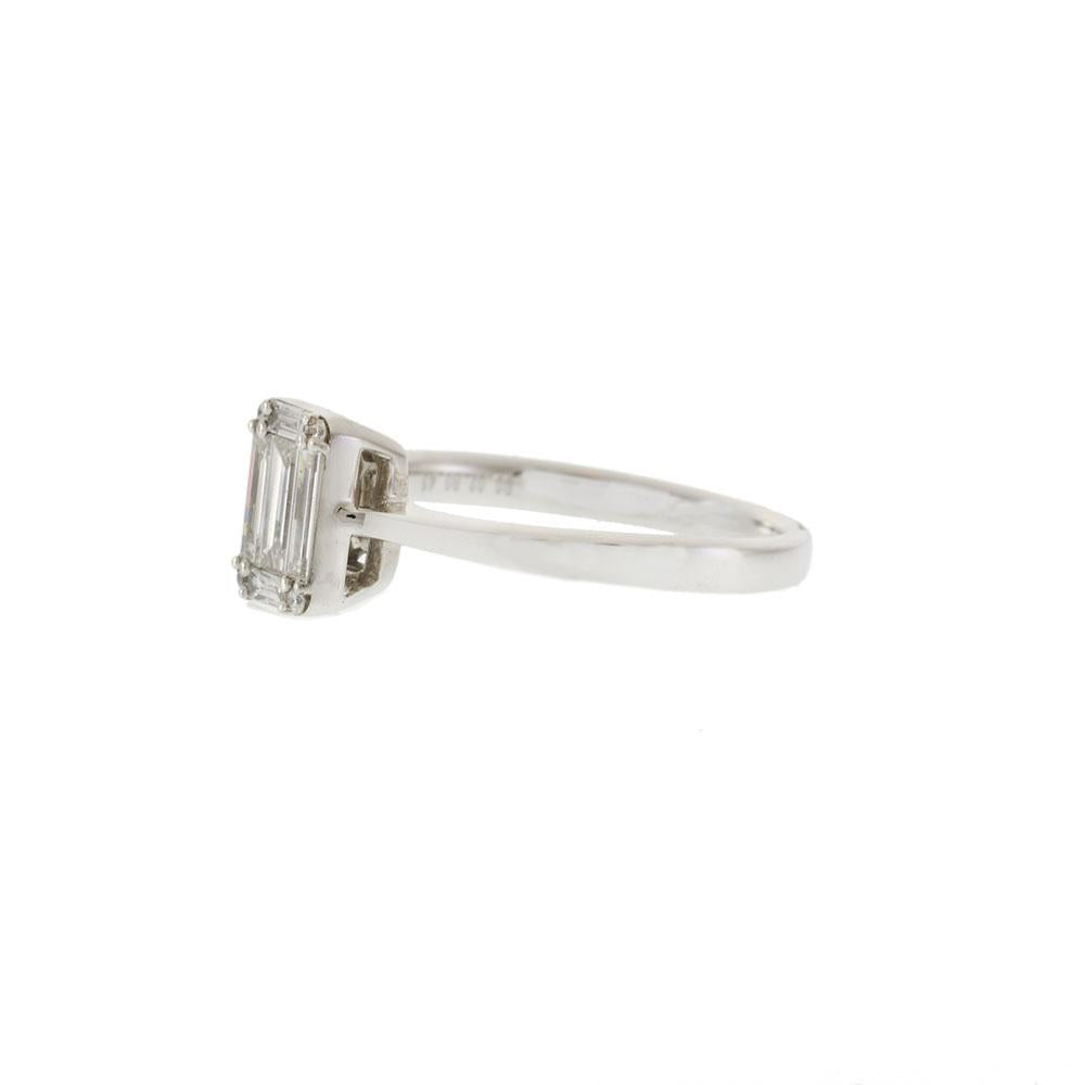 18KT White Gold Rectangular Cluster Diamond Ring