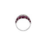 Estate 18KT White Gold Ruby And Pave Diamond Ring