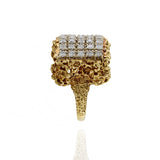 Vintage Retro Era 18KT Yellow Gold Diamond Cocktail Ring