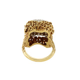 Vintage Retro Era 18KT Yellow Gold Diamond Cocktail Ring