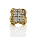 Vintage Retro Era 18KT Yellow Gold Diamond Cocktail Ring