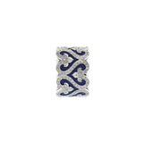 18KT White Gold Blue Enamel And Diamond Ring