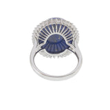 18KT White Gold Lapis Lazuli and Diamond Ring