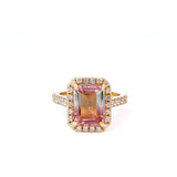 18KT Bi-Color Gold Tourmaline And Diamond Cocktail Ring