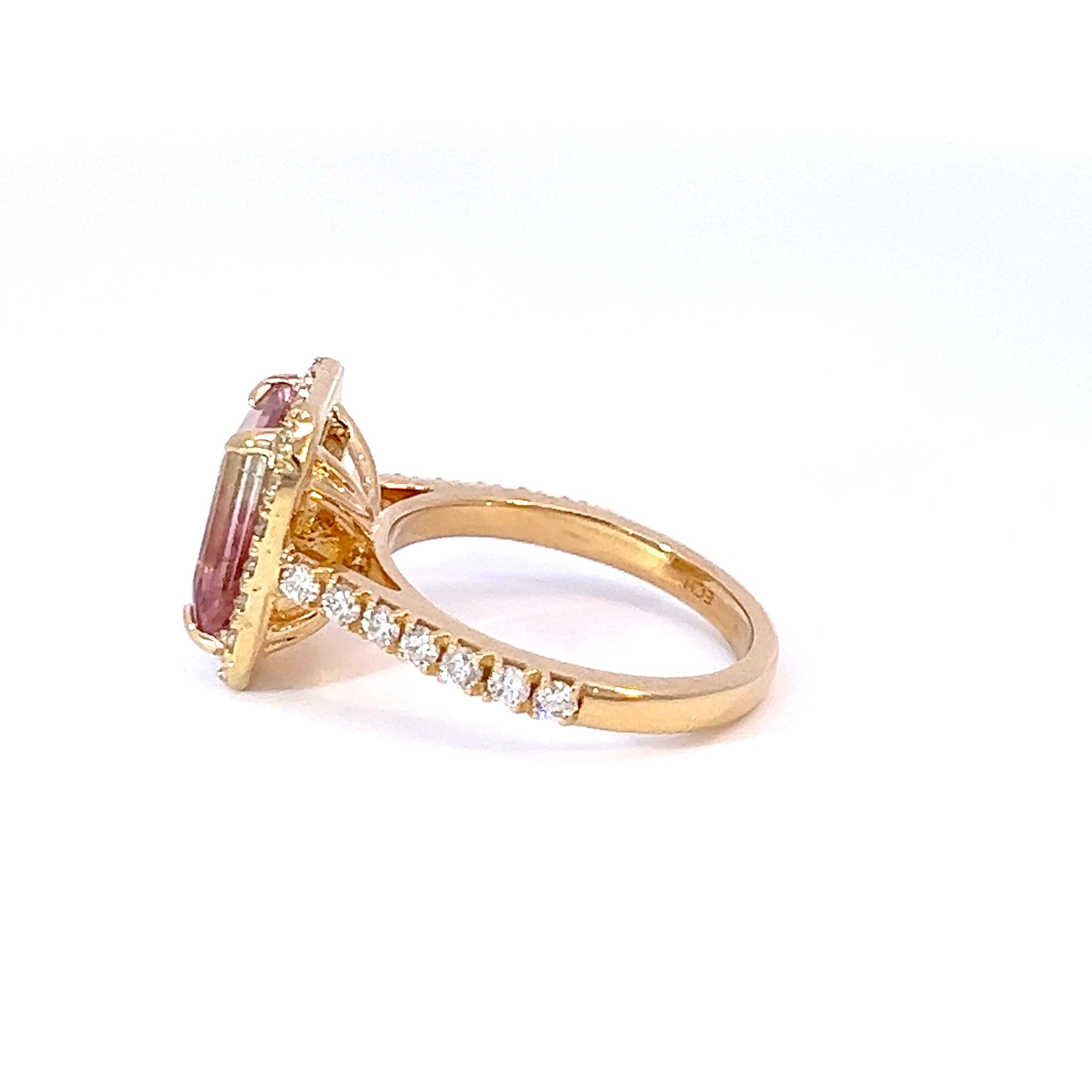 18KT Bi-Color Gold Tourmaline And Diamond Cocktail Ring