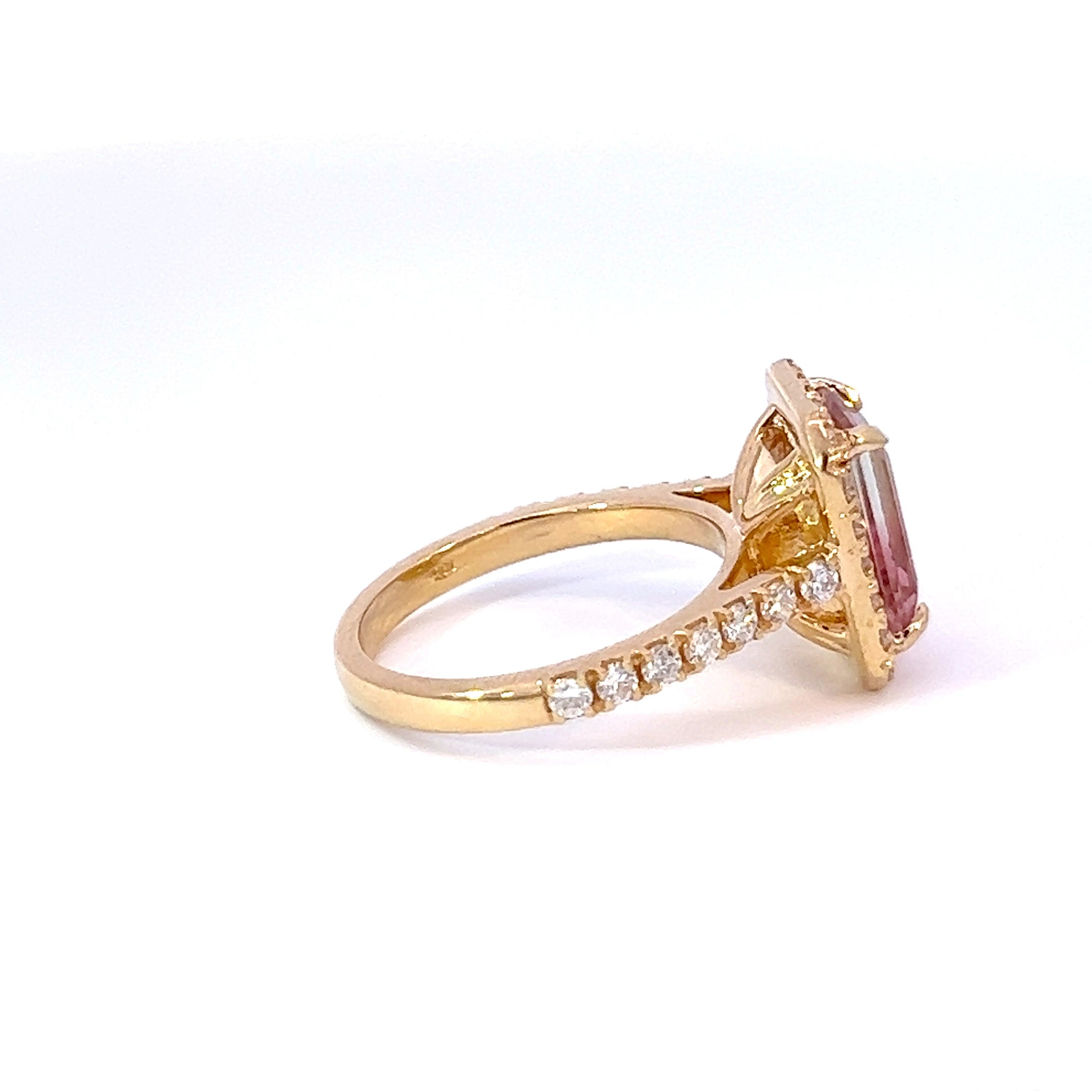 18KT Bi-Color Gold Tourmaline And Diamond Cocktail Ring