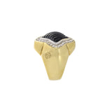 Vintage 18KT Yellow Gold David Yurman Black Onyx And Diamond Ring