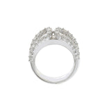 18KT White Gold Buckle Style Diamond Ring