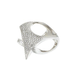 18KT White Gold Diamond Crossover Ring