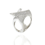 18KT White Gold Diamond Crossover Ring