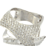 18KT White Gold Diamond Crossover Ring