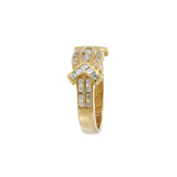 Estate 18KT Yellow Gold Round & Asscher Cut Diamond Ring
