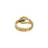 Vintage 1970s 18KT Yellow Gold Diamond Rope Ring