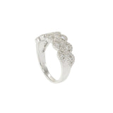 18KT White Gold Double Row Halo Diamond Band