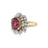 Vintage Retro Era Pink Tourmaline and Diamond Ring