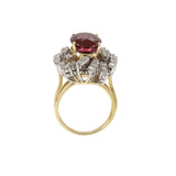 Vintage Retro Era Pink Tourmaline and Diamond Ring