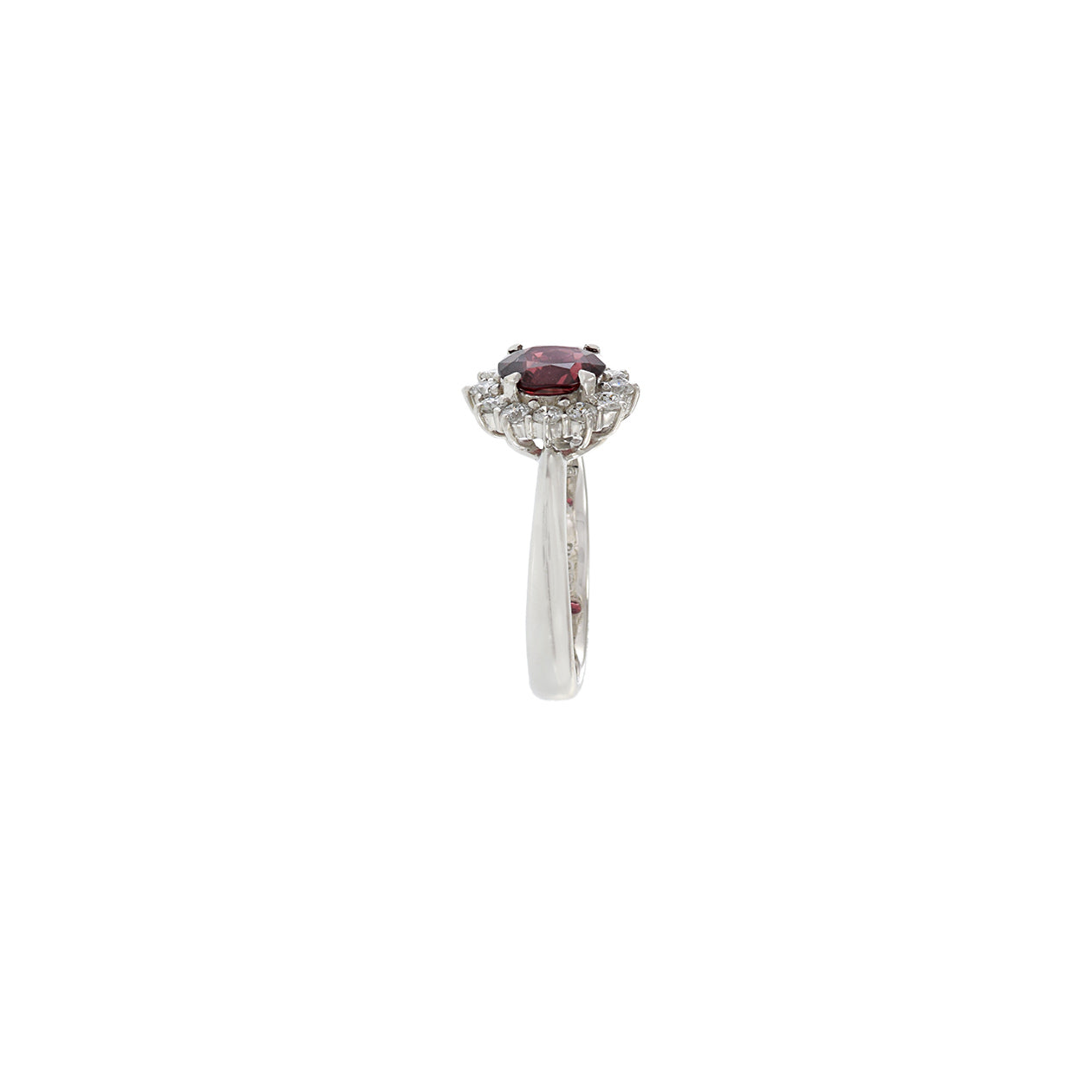 Vintage Platinum Genuine Red Spinel And Diamond Ring