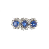 Platinum Estate Three Stone Sapphire and Diamond Ring