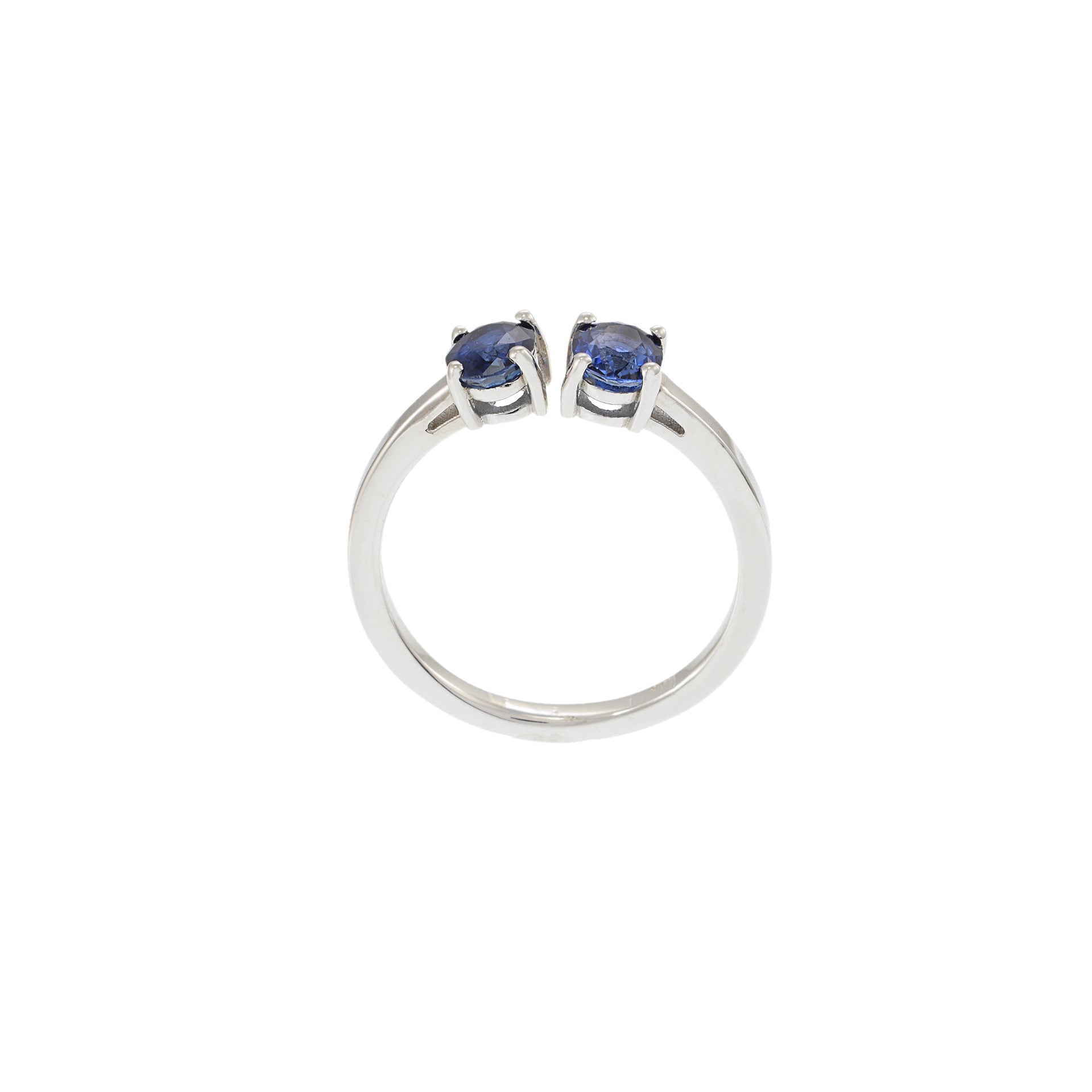 14KT White Gold Double Sapphire Ring