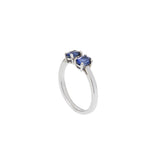 14KT White Gold Double Sapphire Ring