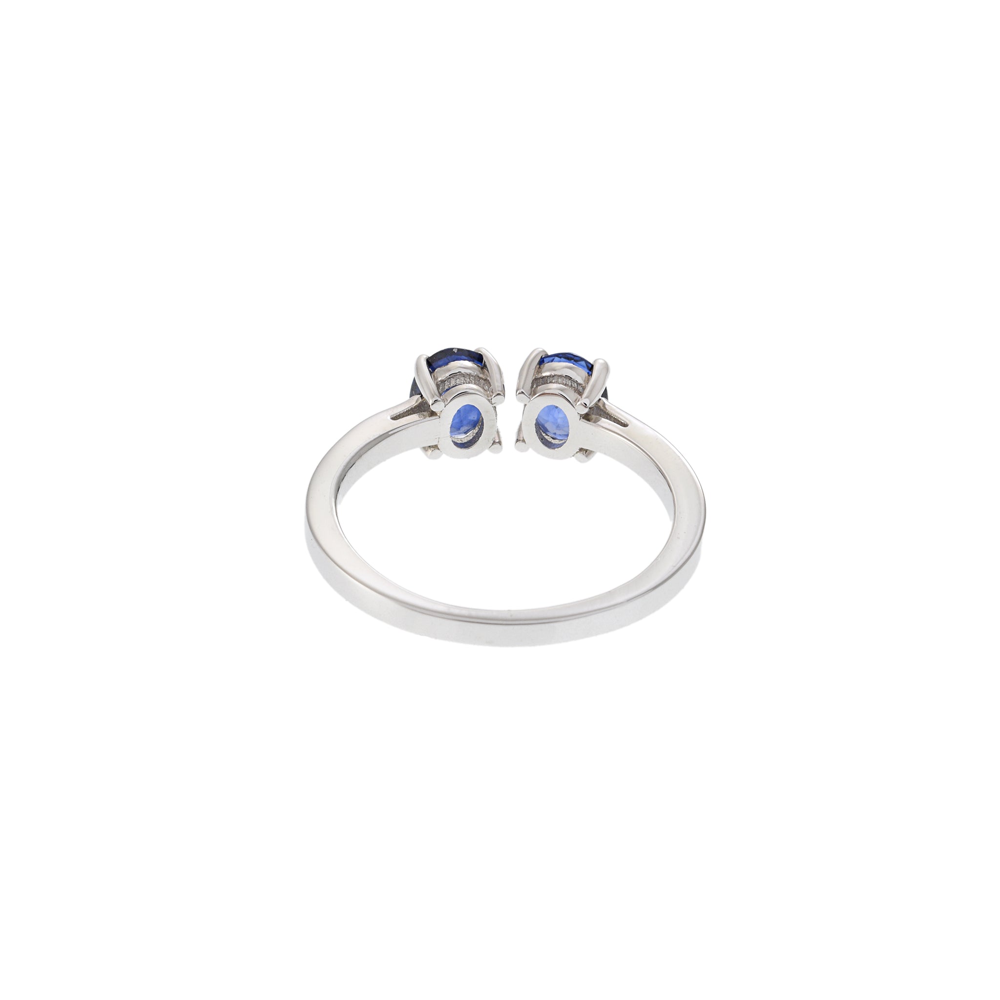 14KT White Gold Double Sapphire Ring