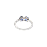 14KT White Gold Double Sapphire Ring