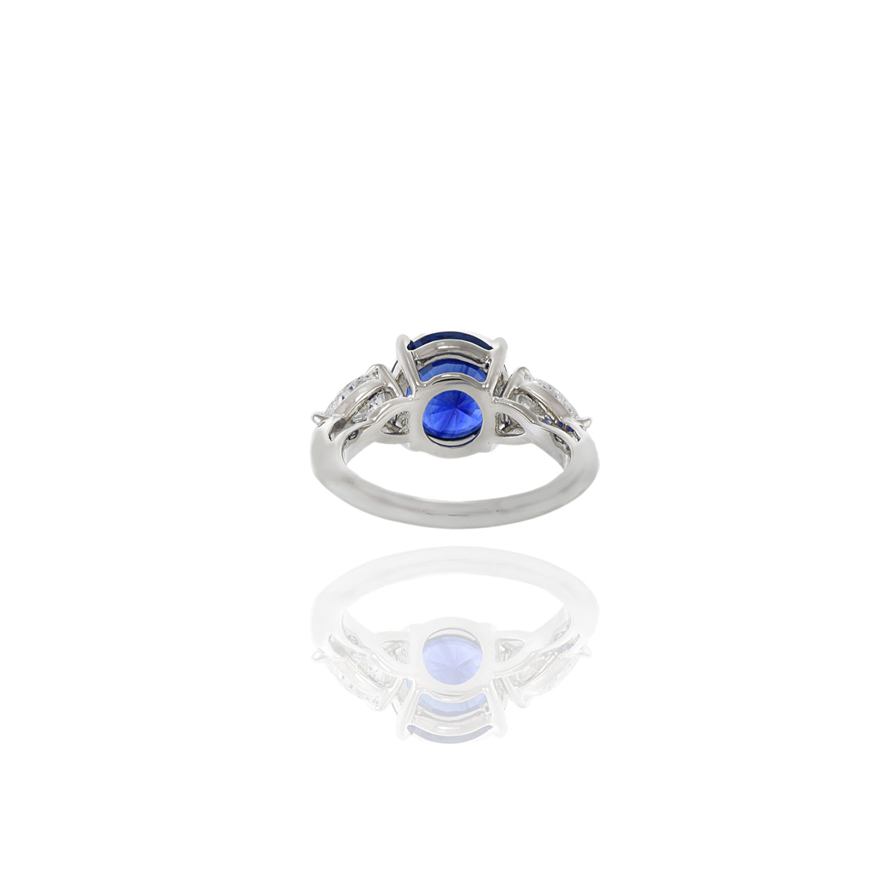 Platinum 3.64CT Ceylon Blue Sapphire and Diamond Ring