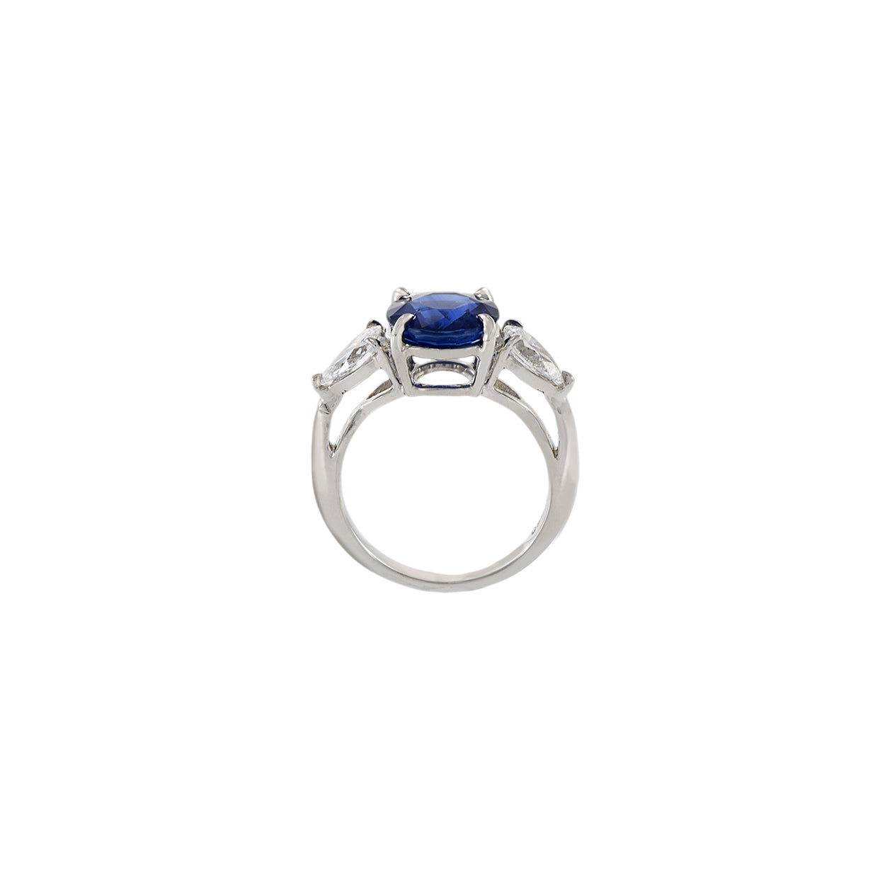 Platinum 3.64CT Ceylon Blue Sapphire and Diamond Ring