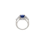 Platinum 3.64CT Ceylon Blue Sapphire and Diamond Ring