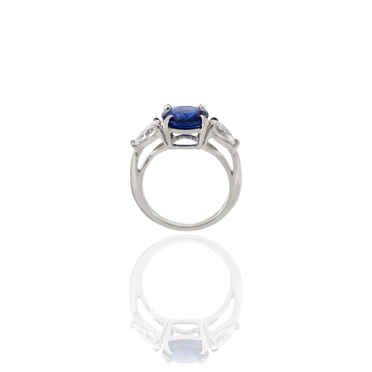 Platinum 3.64CT Ceylon Blue Sapphire and Diamond Ring