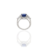 Platinum 3.64CT Ceylon Blue Sapphire and Diamond Ring