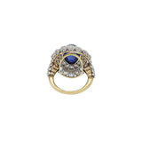 Victorian Era 18KT Yellow Gold Sapphire And Diamond Ring