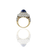 Victorian Era 18KT Yellow Gold Sapphire And Diamond Ring