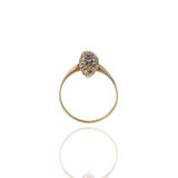 Victorian Era Marquise Shaped Sapphire and Diamond Ring