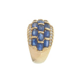 Estate 14KT Yellow Gold Sapphire & Diamond Ring