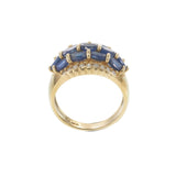 Estate 14KT Yellow Gold Sapphire & Diamond Ring
