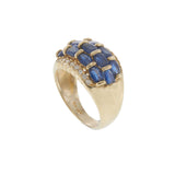 Estate 14KT Yellow Gold Sapphire & Diamond Ring