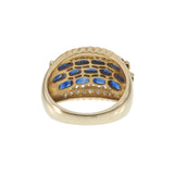 Estate 14KT Yellow Gold Sapphire & Diamond Ring
