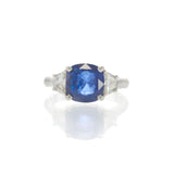 18KT White Gold Ceylon Sapphire and Diamond Ring