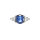 18KT White Gold Ceylon Sapphire and Diamond Ring